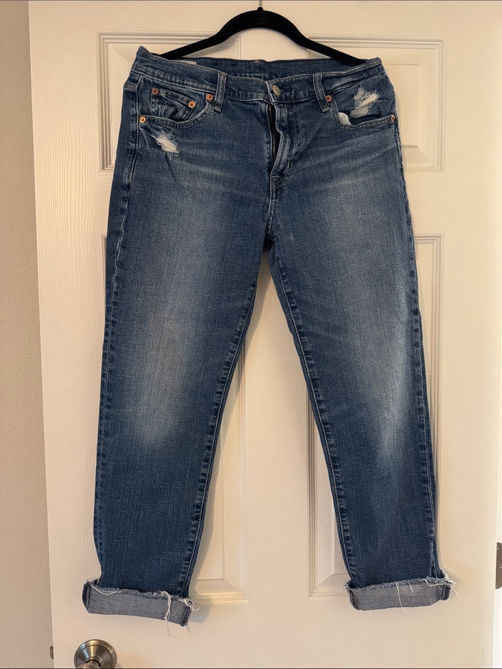 Women's Distressed Cuffed Blue Jeans by Gap